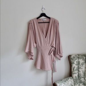 Free People Mauve Wrap Top Beach Spring Break